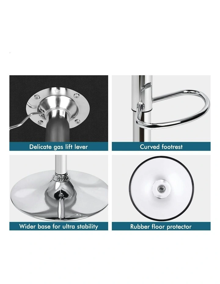 Widened Backrest Boucle Bar Stools 4x in White image 6