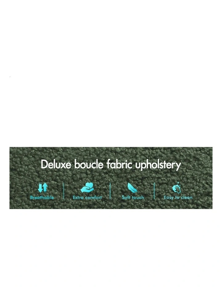 Liam Wooden Boucle Bar Stools 2x in Green image 4