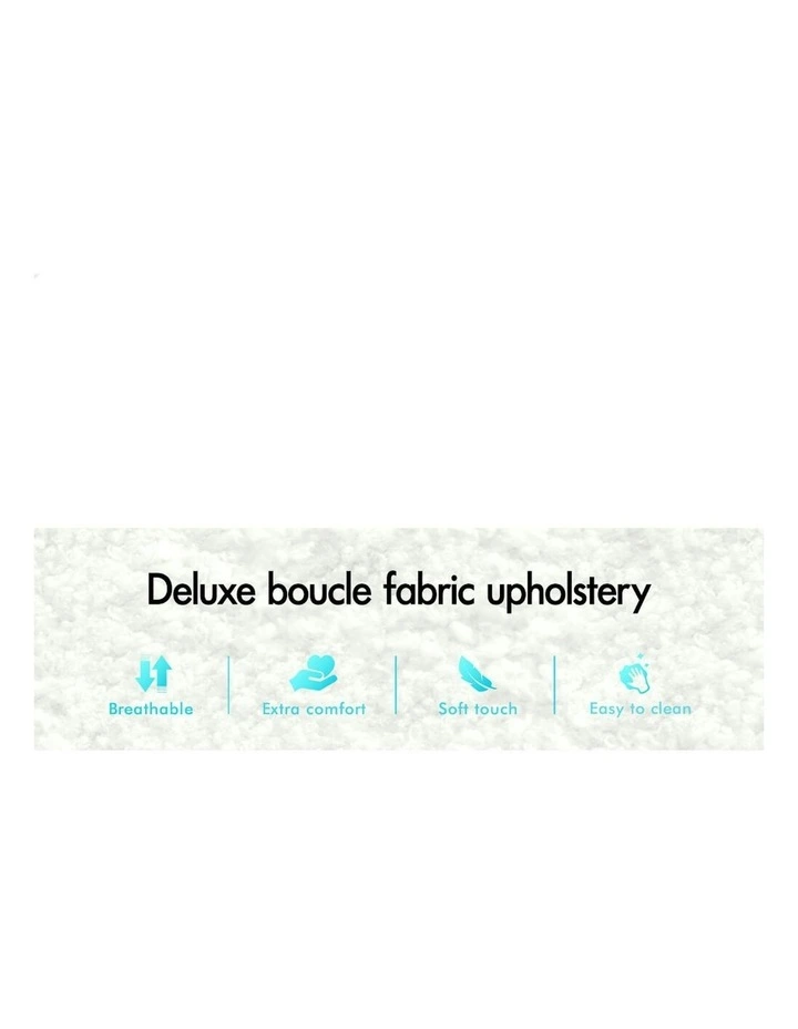 Liam Wooden Boucle Bar Stools 4x in White image 4