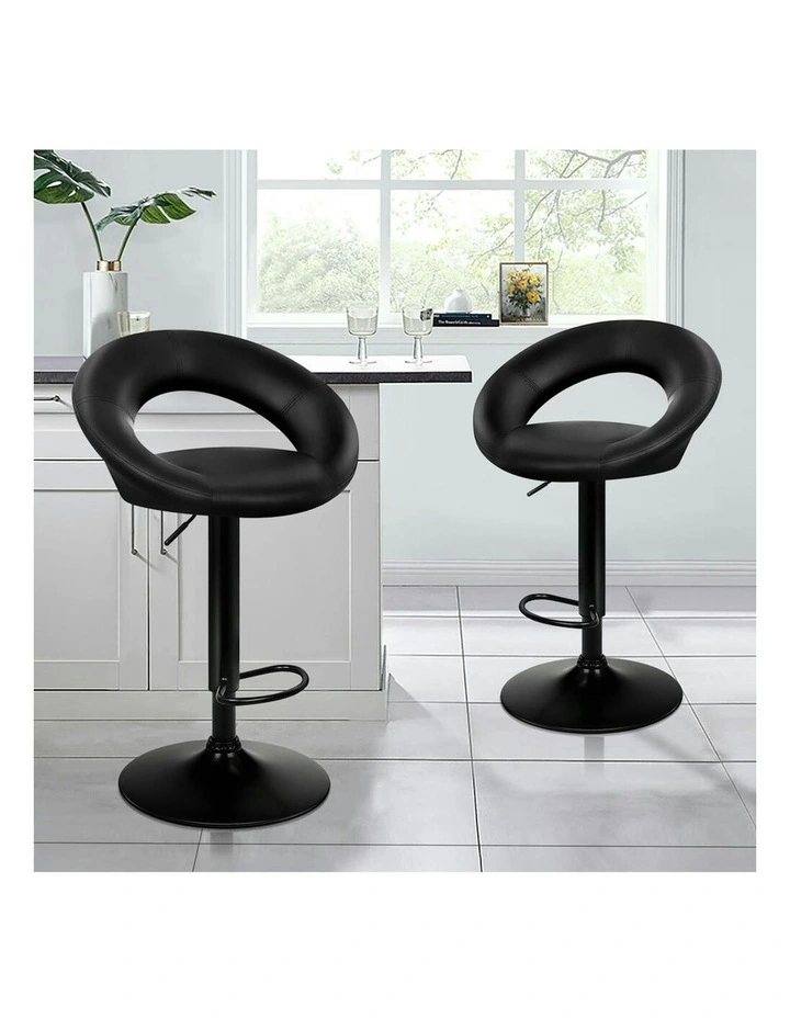 Ovadia Gas Lift All Bar Stools 2x in Black image 2