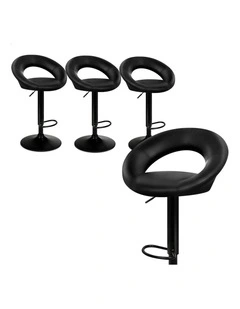 Ovadia Gas Lift All Bar Stools 4x in Black