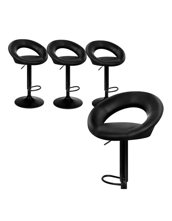 Ovadia Gas Lift All Bar Stools 4x in Black image 1