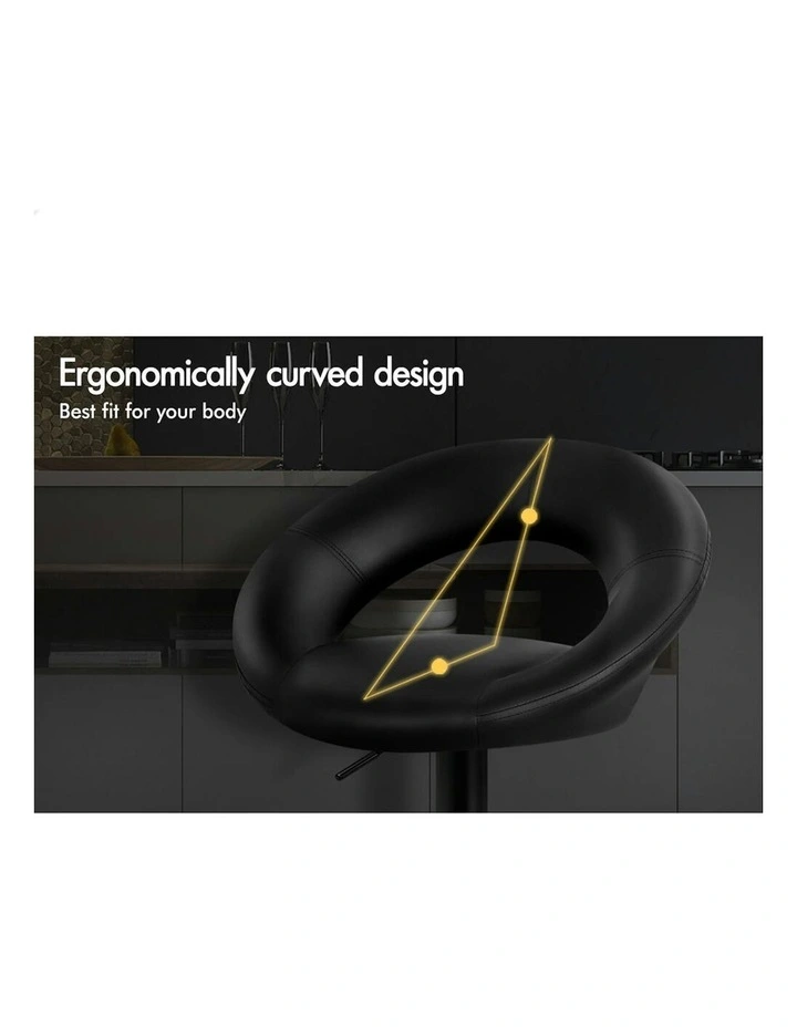 Ovadia Gas Lift All Bar Stools 4x in Black image 4