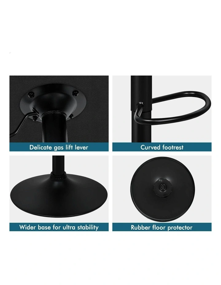 Ovadia Gas Lift All Bar Stools 4x in Black image 6