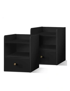 Bedside Table 2x in Black