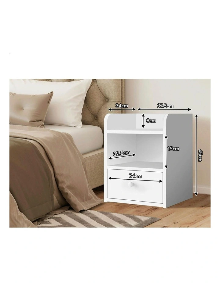 Bedside Table 2x in White image 6
