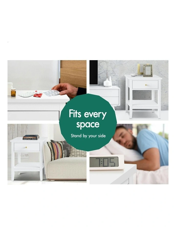 Bedside Table in White image 4