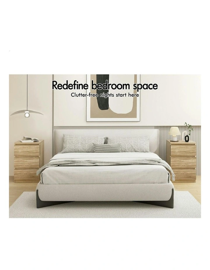 Bedside Table 2x in Wood image 3