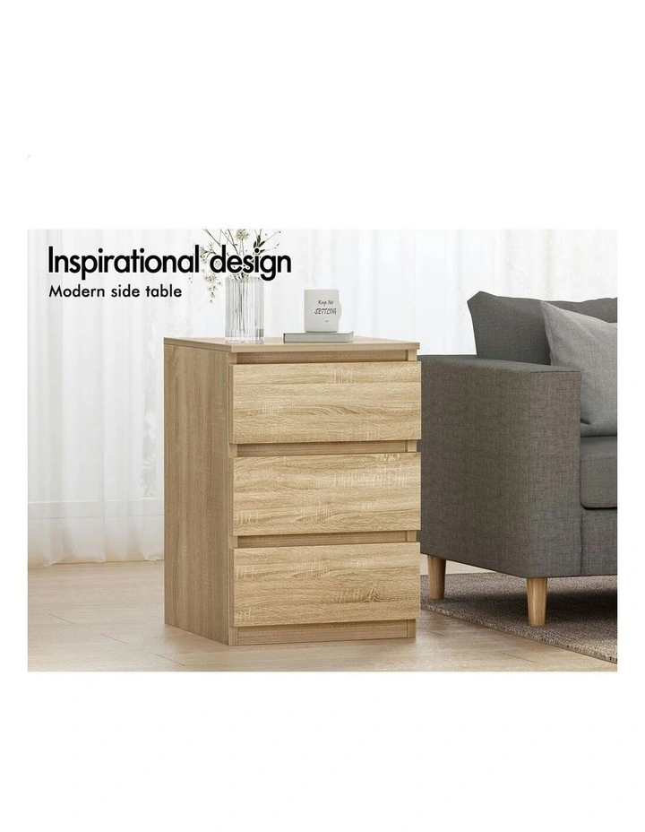 Bedside Table 2x in Wood image 4