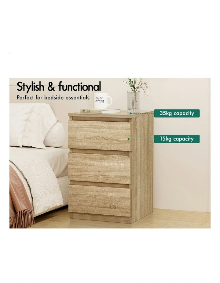 Bedside Table 2x in Wood image 5