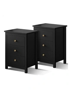 Bedside Table 2x in Black