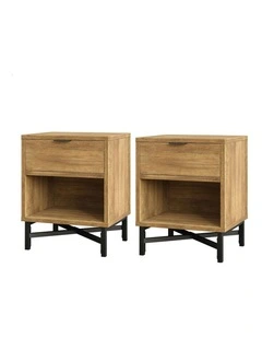 Bedside Table 2x in Brown