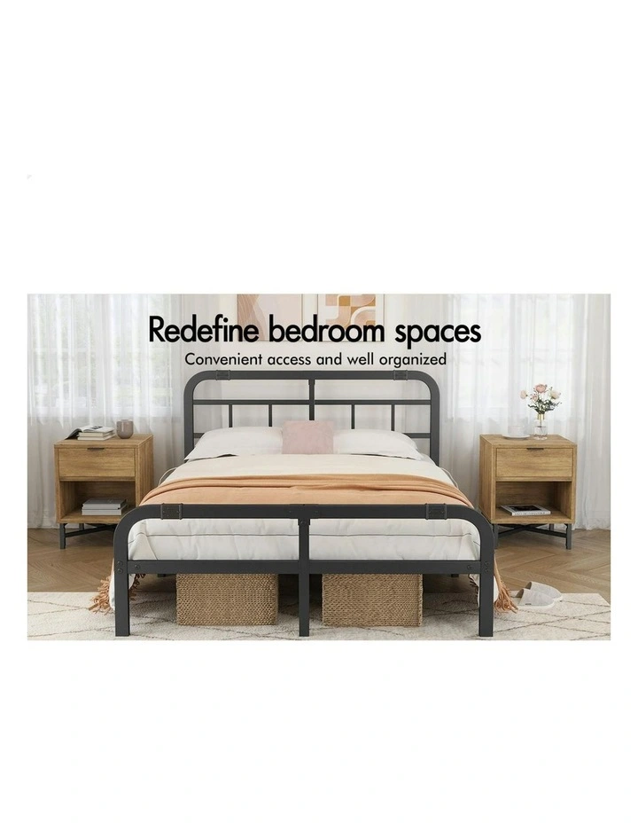 Bedside Table 2x in Brown image 3