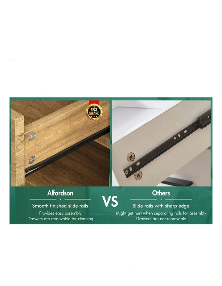 Bedside Table 2x in Brown image 5