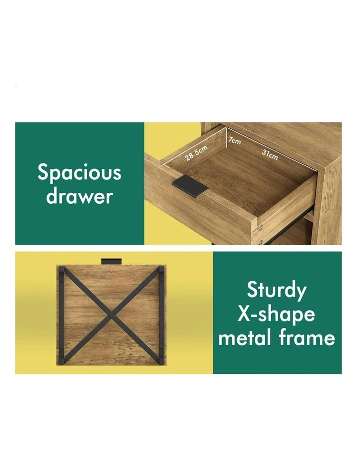 Bedside Table 2x in Brown image 7