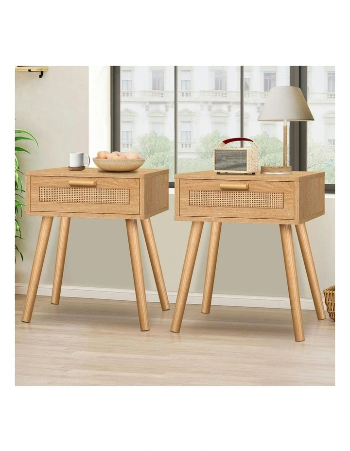 Bedside Table 2x in Oak image 2