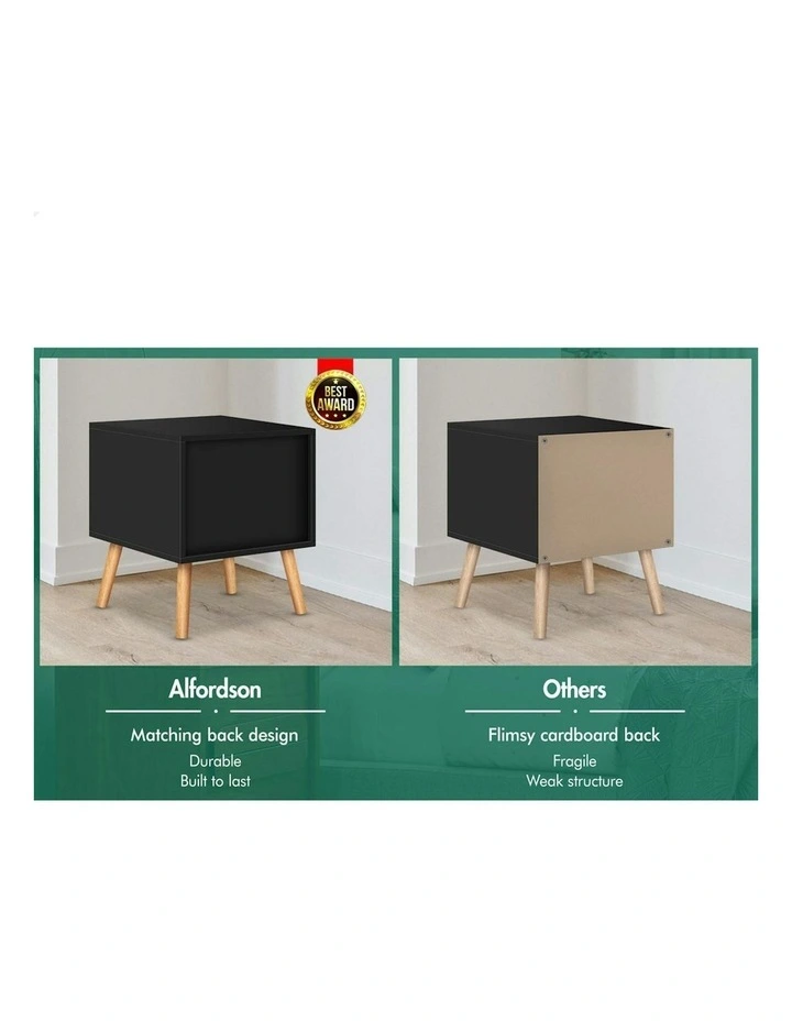 Bedside Table 2x in Black image 5