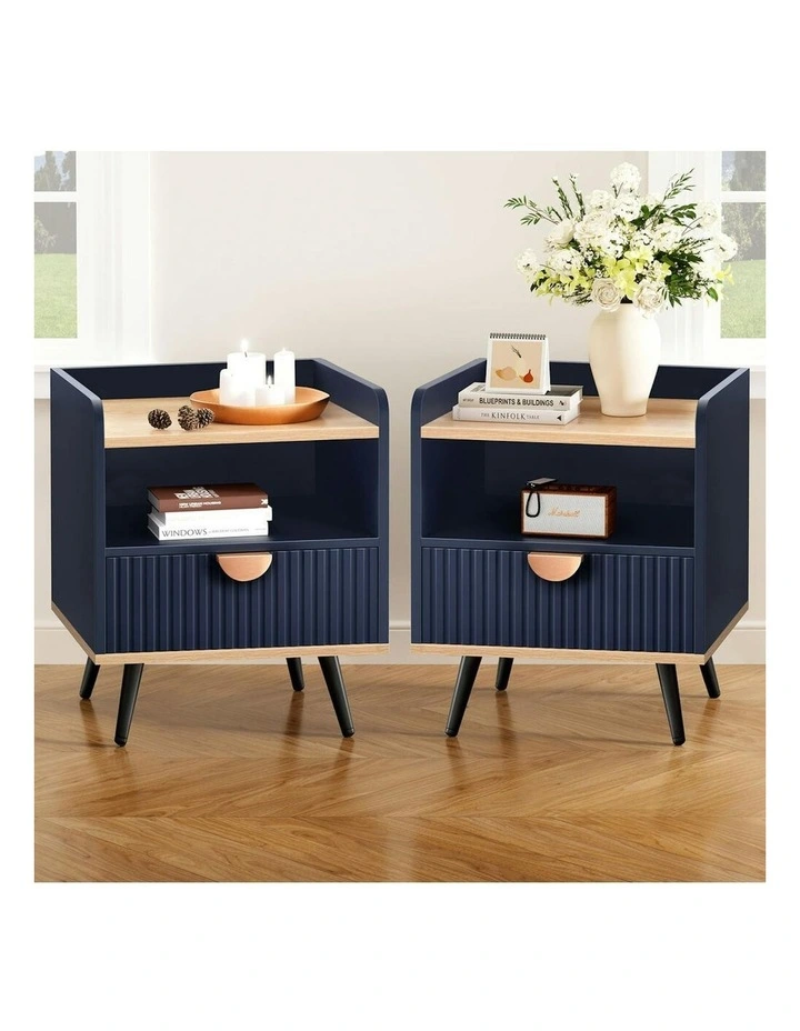 Bedside Table 2x in Blue image 2