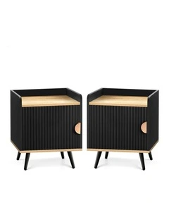 Bedside Table 2x in Black