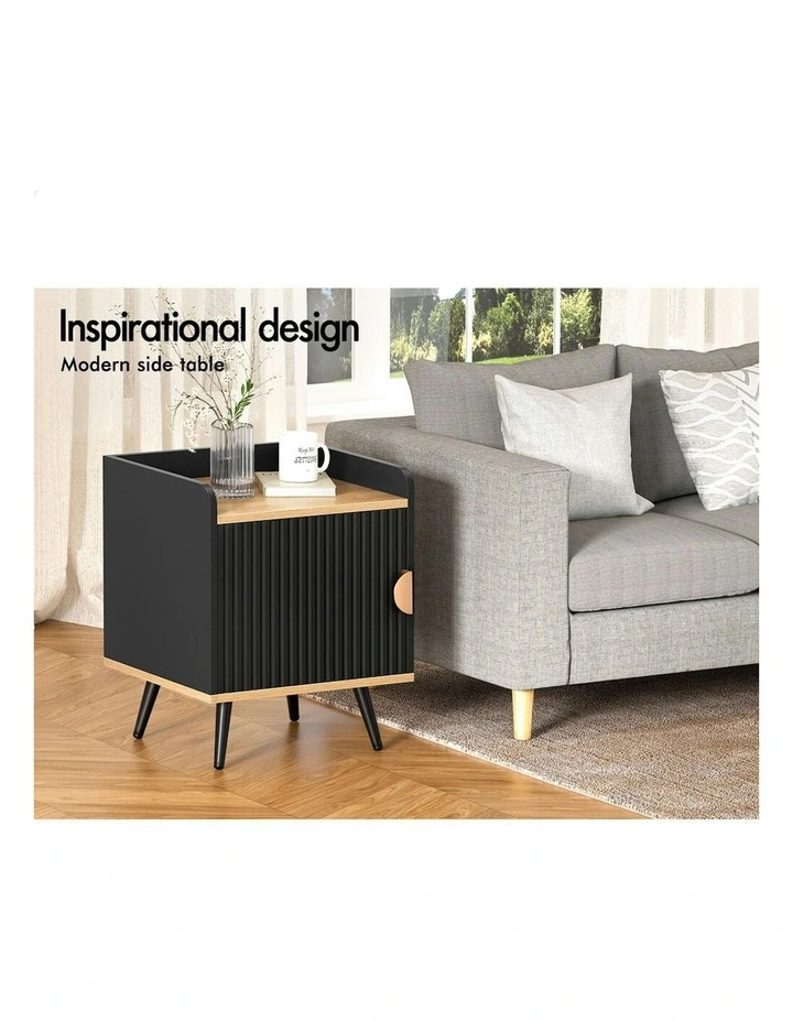 Bedside Table 2x in Black image 4