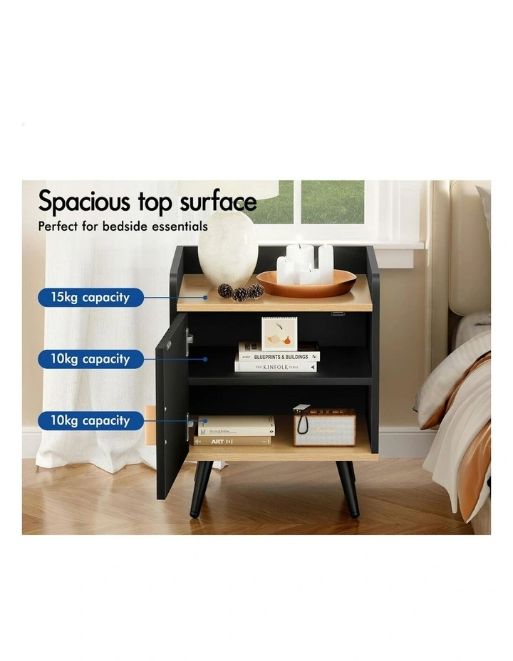 Bedside Table 2x in Black image 5