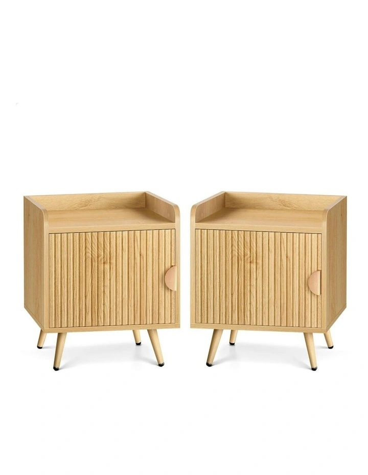 Bedside Table x2 in Wood image 1