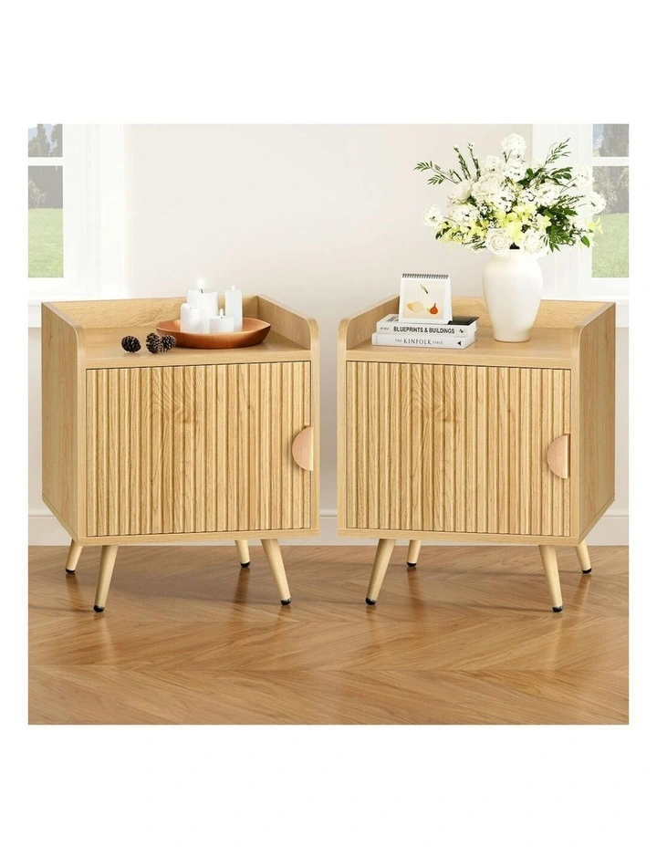 Bedside Table x2 in Wood image 2