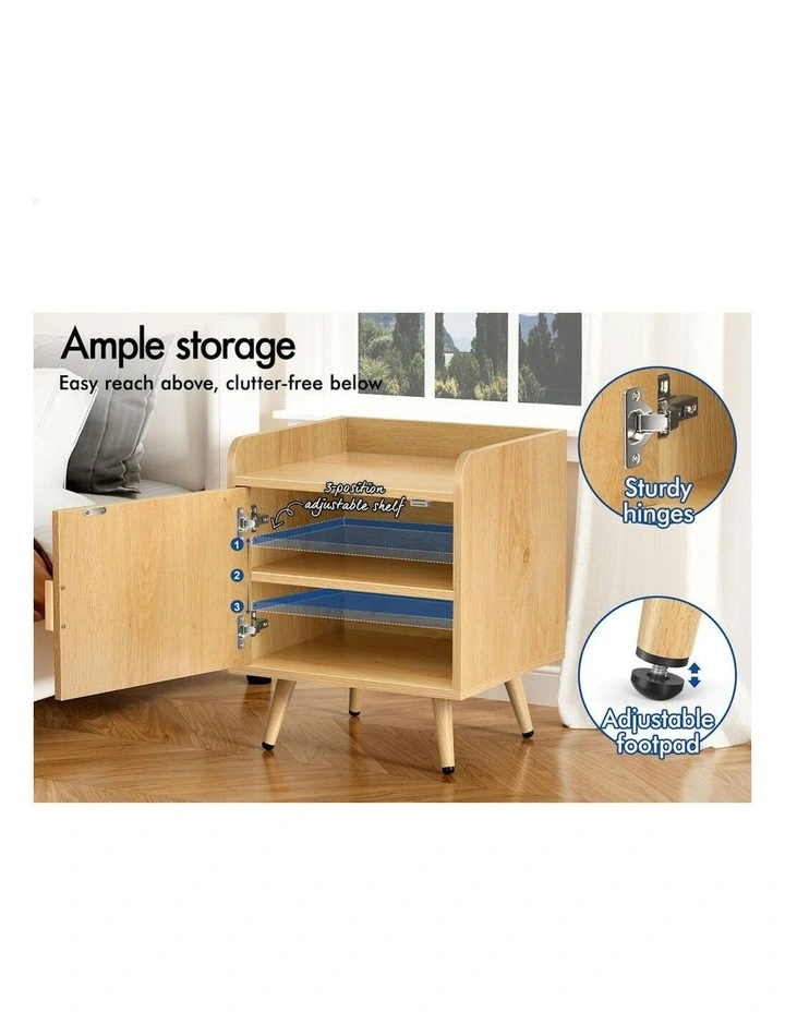 Bedside Table x2 in Wood image 6