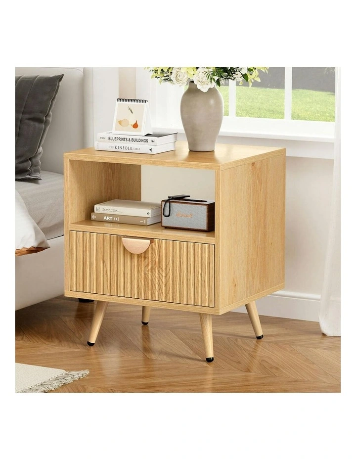 Bedside Table 1 Drawer in Wood image 2