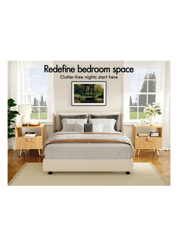 Bedside Table 1 Drawer in Wood image 3