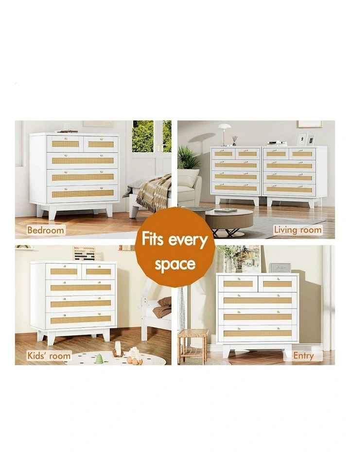 5 Chest Of Drawers Storage Cabinet Dresser in White image 2