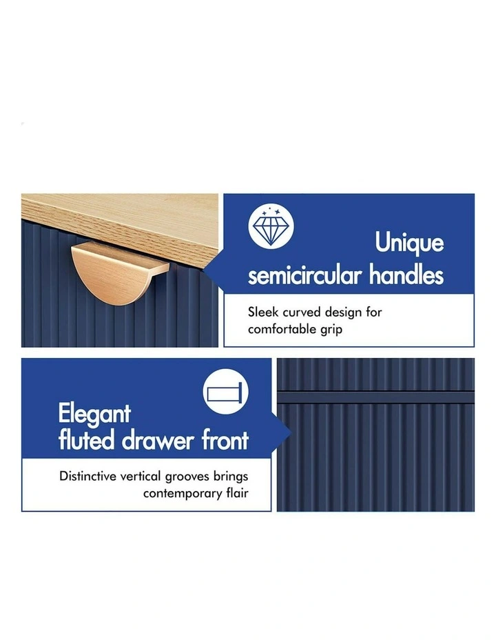 3 Drawer Storage Cabinet in Blue image 3