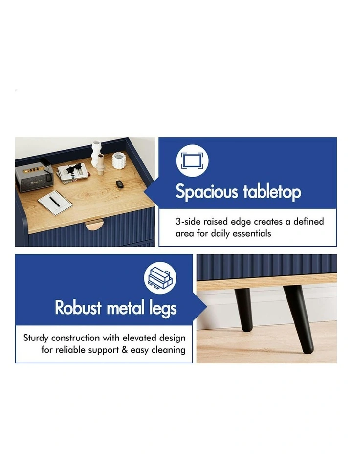 3 Drawer Storage Cabinet in Blue image 4