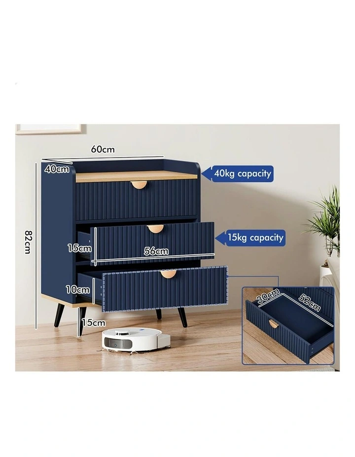 3 Drawer Storage Cabinet in Blue image 6