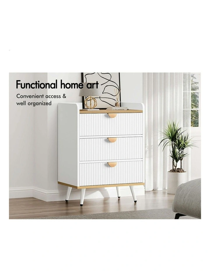 3 Drawer Storage Cabinet Dresser in Multi image 7