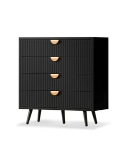 4 Drawer Storage Cabinet Dresser in Black