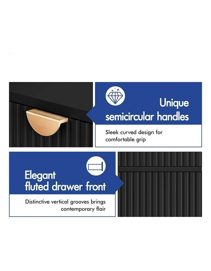 4 Drawer Storage Cabinet Dresser in Black image 3