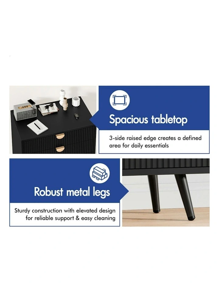 4 Drawer Storage Cabinet Dresser in Black image 4