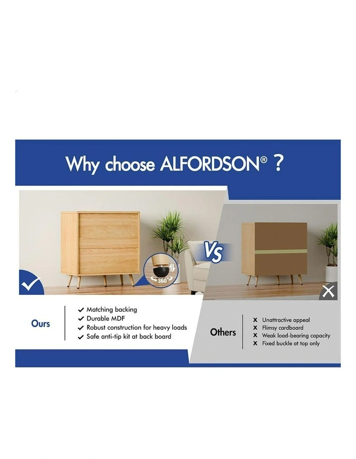 4 Drawer Storage Cabinet Dresser in Wood image 6