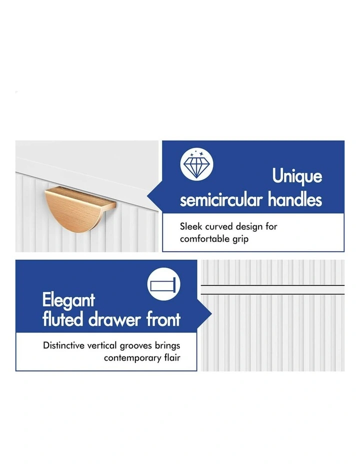 4 Drawer Storage Cabinet Dresser in White image 3