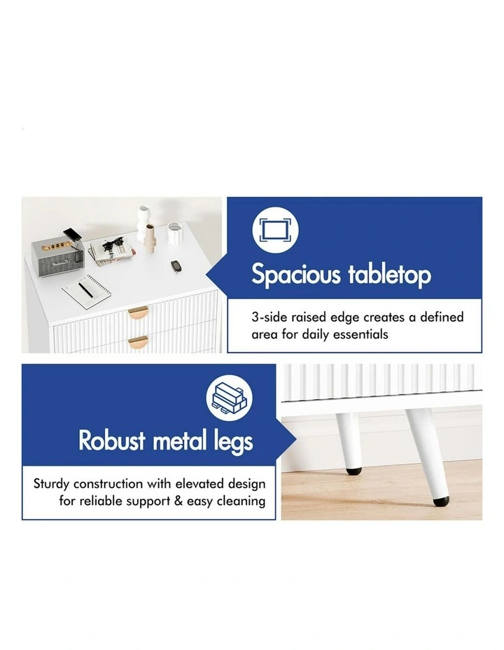 4 Drawer Storage Cabinet Dresser in White image 4