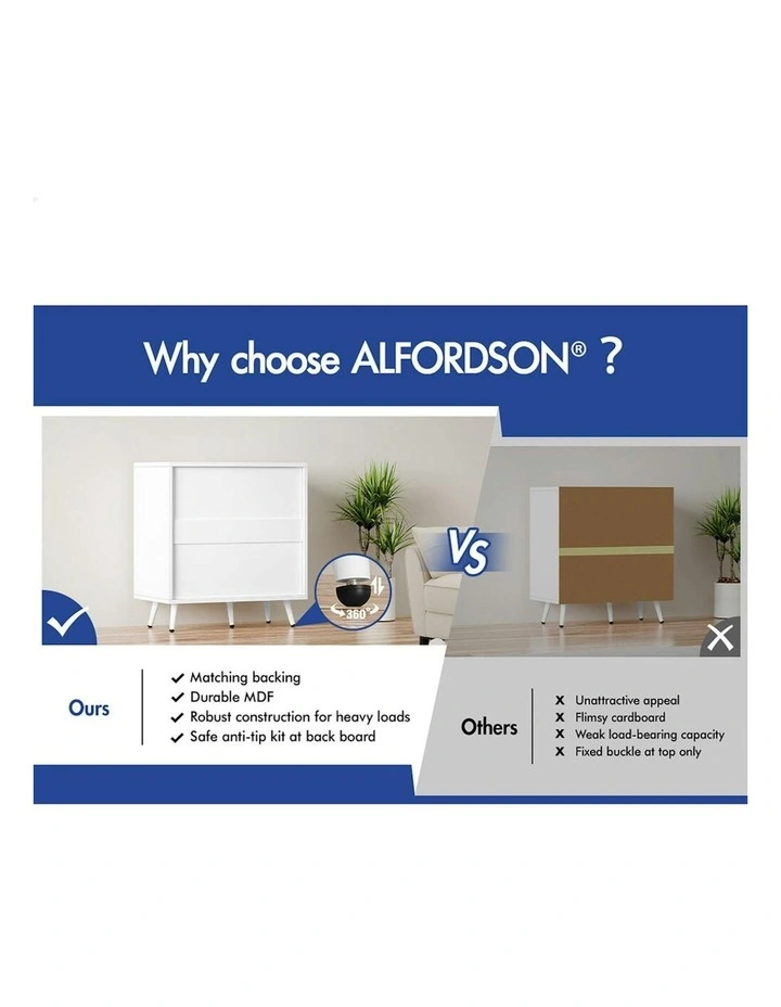 4 Drawer Storage Cabinet Dresser in White image 6