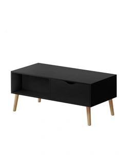2 Drawers Coffee Table Storage in Black