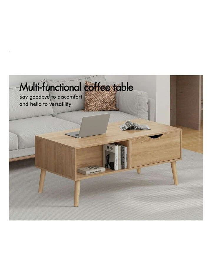 2 Drawers Coffee Table in Wood image 2