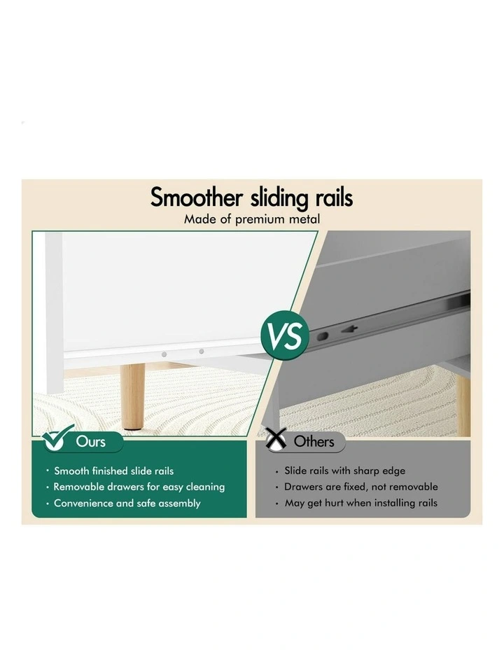 2 Drawers Coffee Table in White image 5