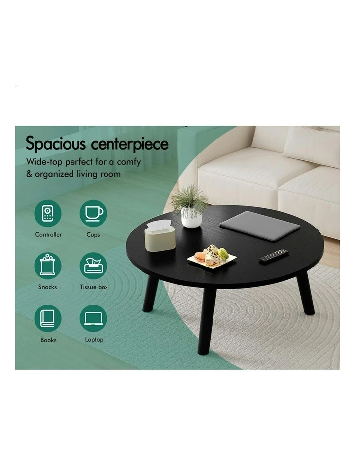 Round Coffee Table in Black image 2