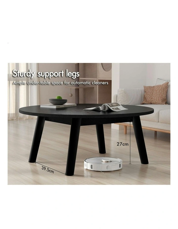 Round Coffee Table in Black image 3