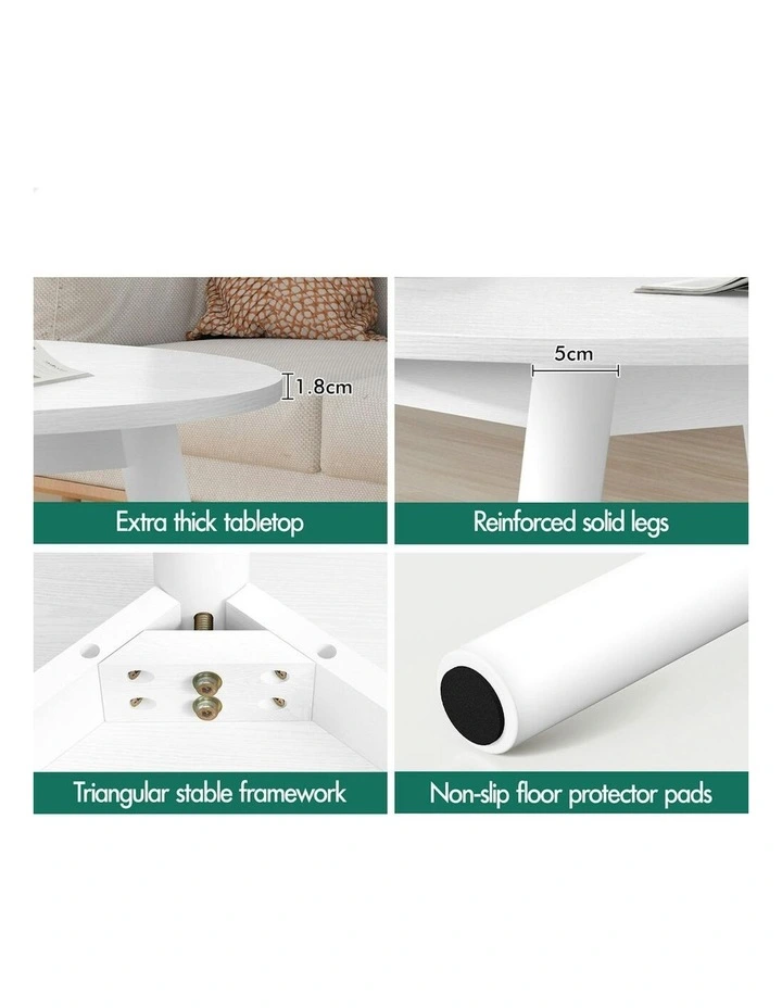 Round Coffee Table in White image 5