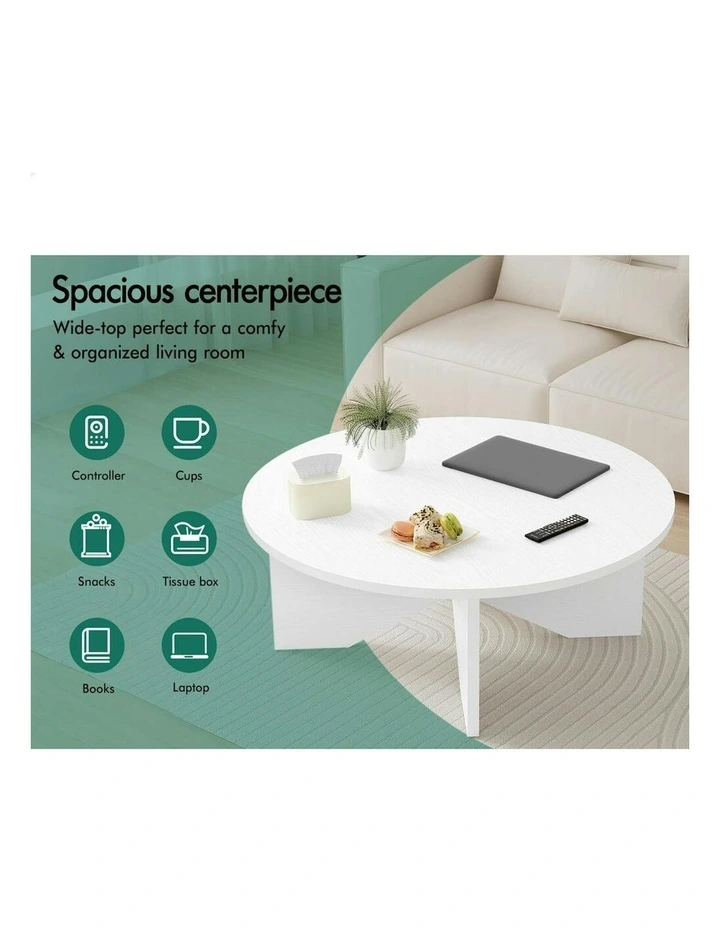 Round Coffee Table in White image 2