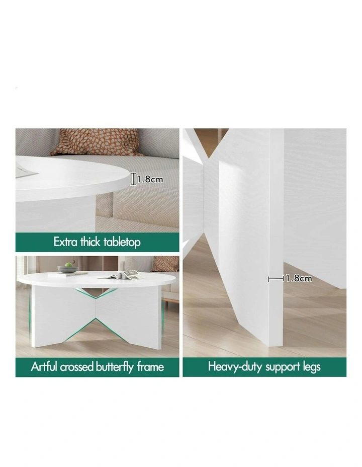 Round Coffee Table in White image 5